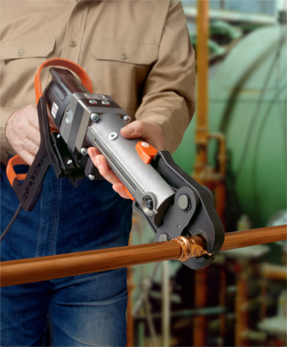RIDGID Tool being used in pipes colored